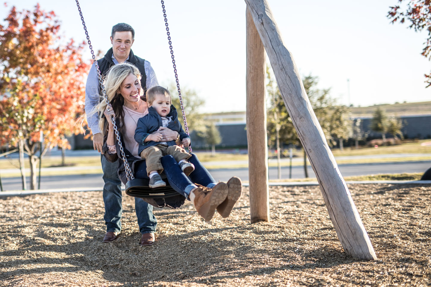 The Mordecai family swings together at Crescent Park
